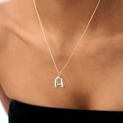 14K 20MM Balloon Initial Letter Pendant