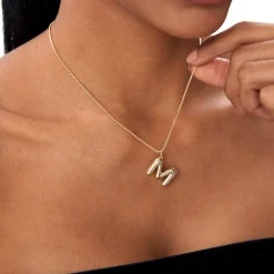 14K 20MM Balloon Initial Letter Pendant