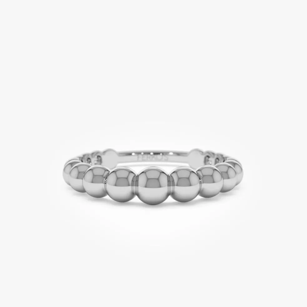 14k 4MM Beaded Graduating Ring
