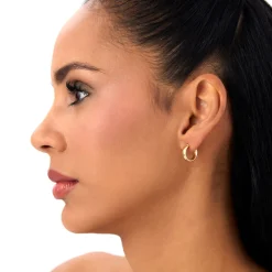 14k 3.85MM C Hoop Earrings