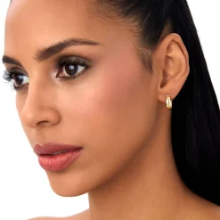 14k 3.85MM C Hoop Earrings