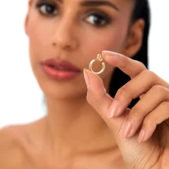 14k 3.85MM C Hoop Earrings