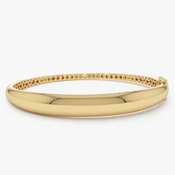 14K 7.5MM Classic Dome Gold Bangle Bracelet