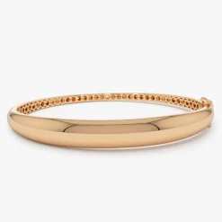 14K 7.5MM Classic Dome Gold Bangle Bracelet