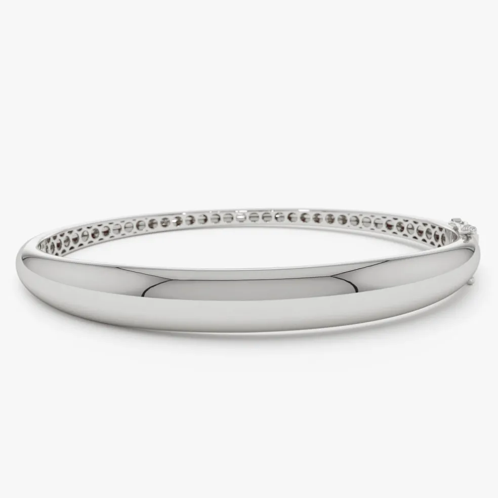 14K 7.5MM Classic Dome Gold Bangle Bracelet