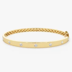 14K 4mm Diamond Bangle Bracelet