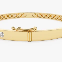 14K 4mm Diamond Bangle Bracelet