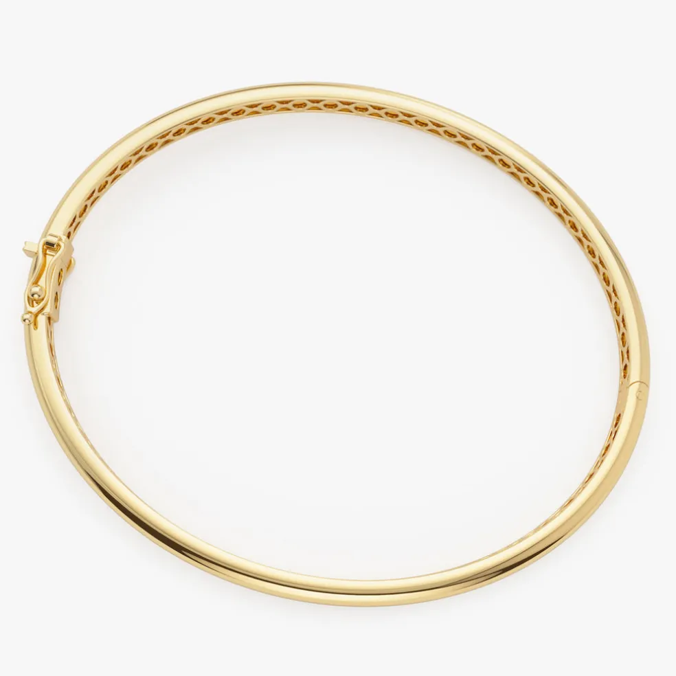 14k 3.5mm Dome Gold Bangle Bracelet