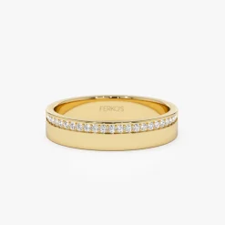 14K 4MM Half Eternity Diamond Wedding Band