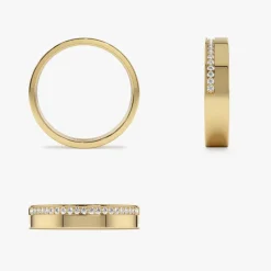 14K 4MM Half Eternity Diamond Wedding Band