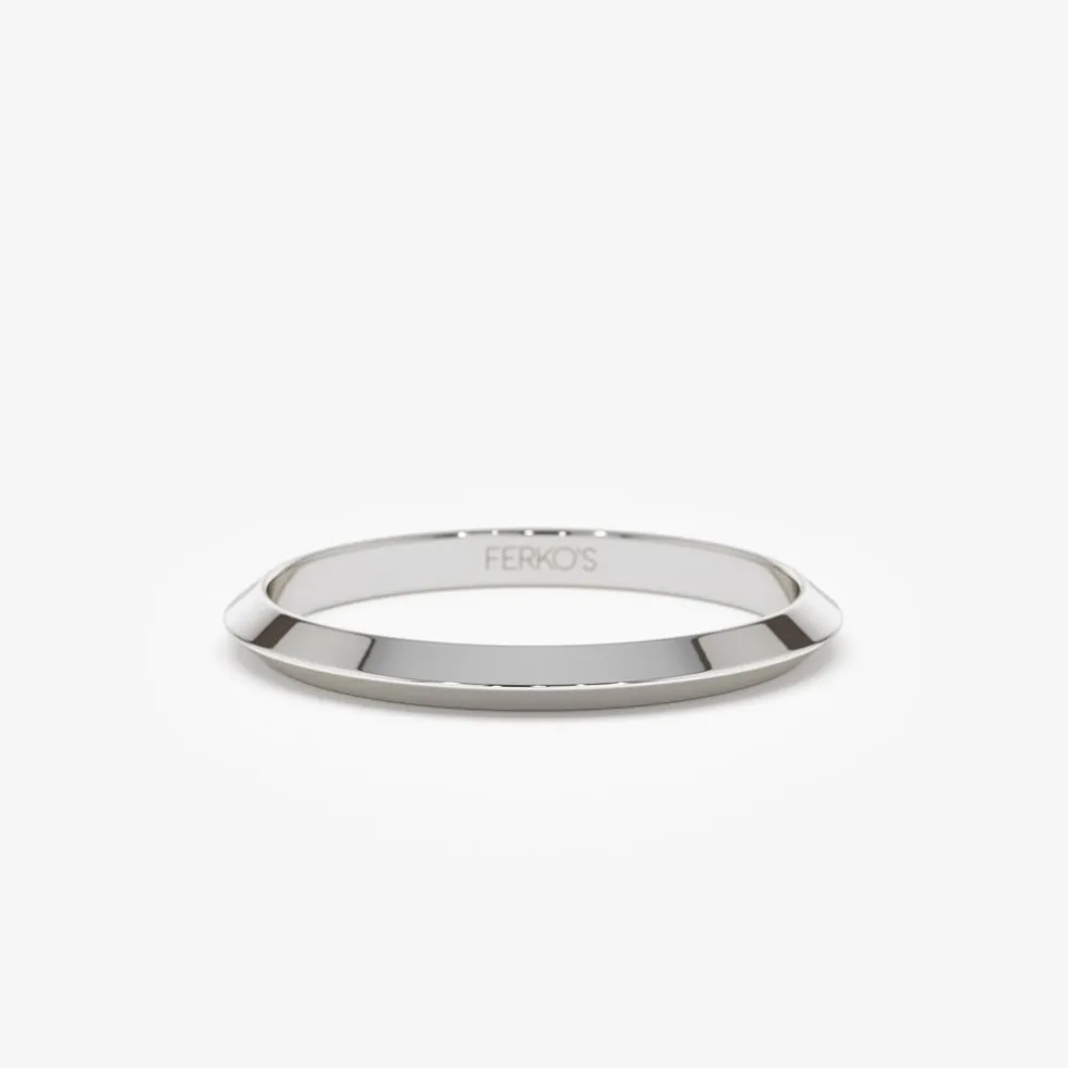 14K 2MM Knife Edge Wedding Band