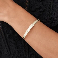 14K 5MM Sliding Diamond Initials Bangle