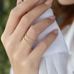 14K 3MM Twisted Rope Ring