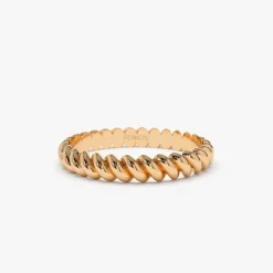 14K 3MM Twisted Rope Ring