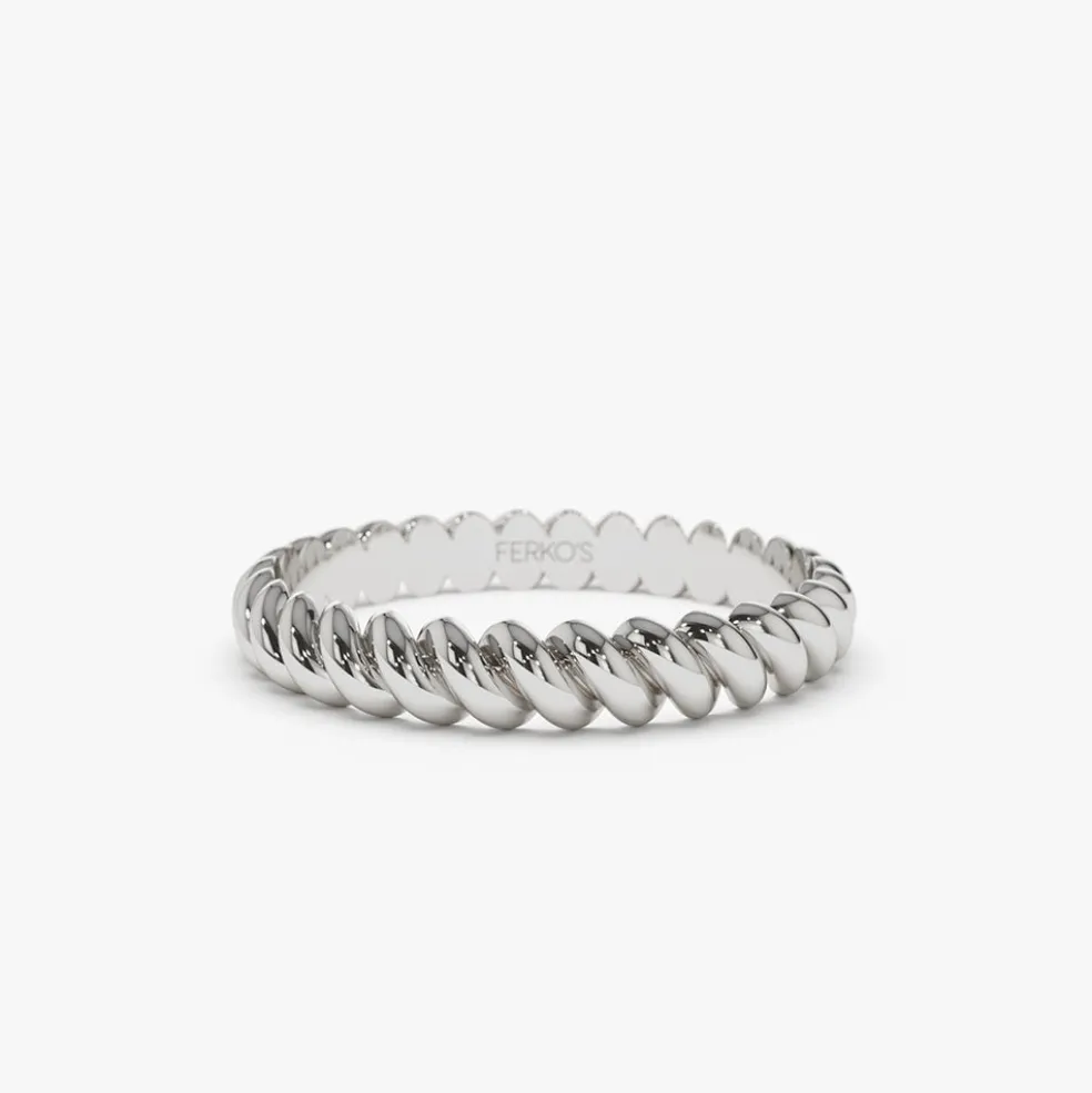 14K 3MM Twisted Rope Ring