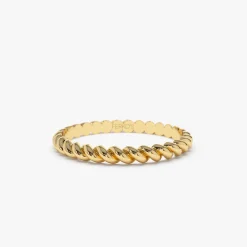 14K 2MM Twisted Rope Ring