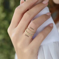 14K 2MM Twisted Rope Ring