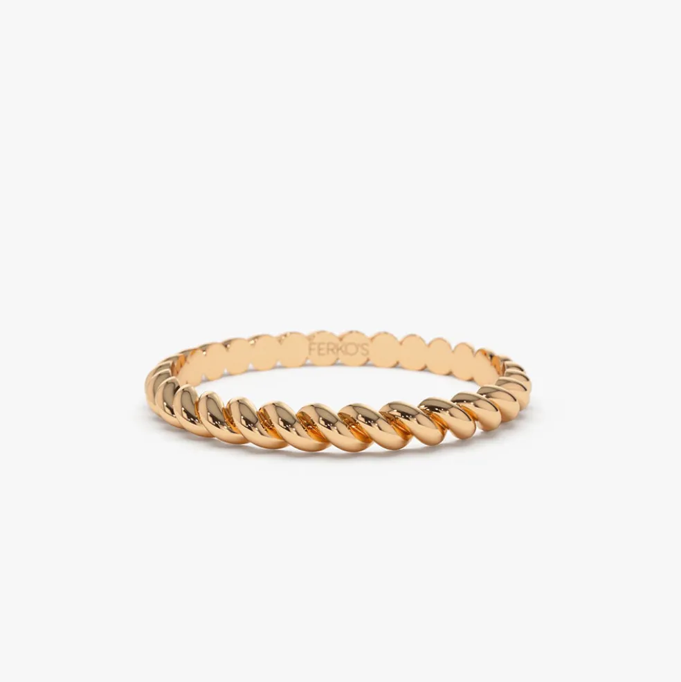 14K 2MM Twisted Rope Ring