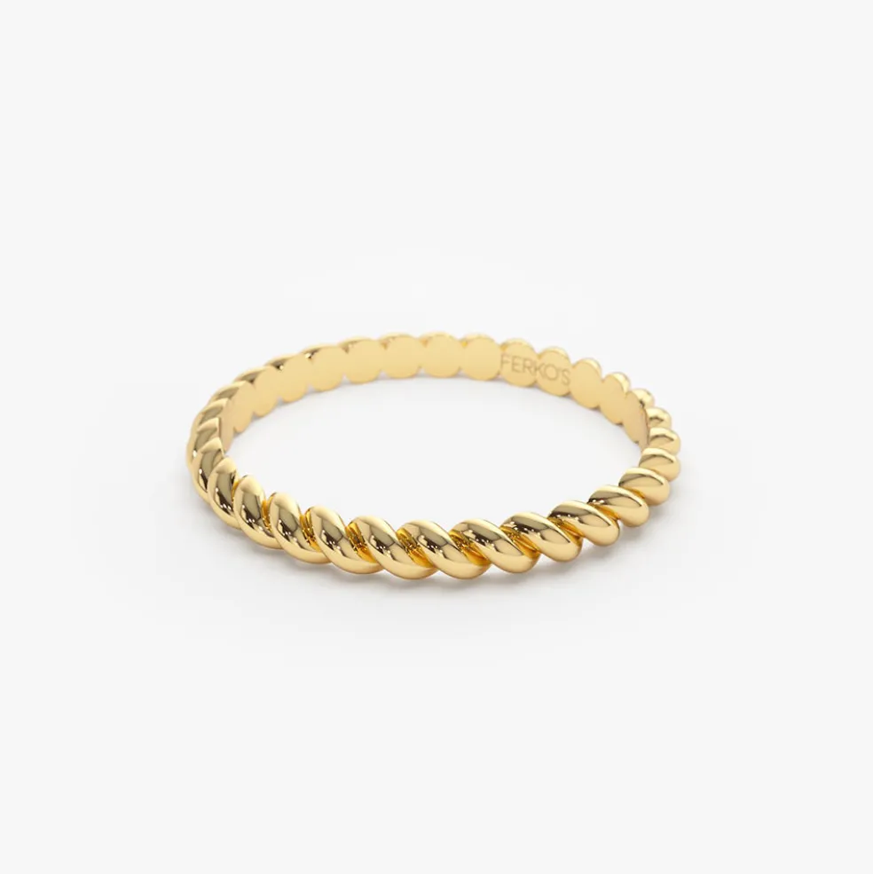 14K 2MM Twisted Rope Ring