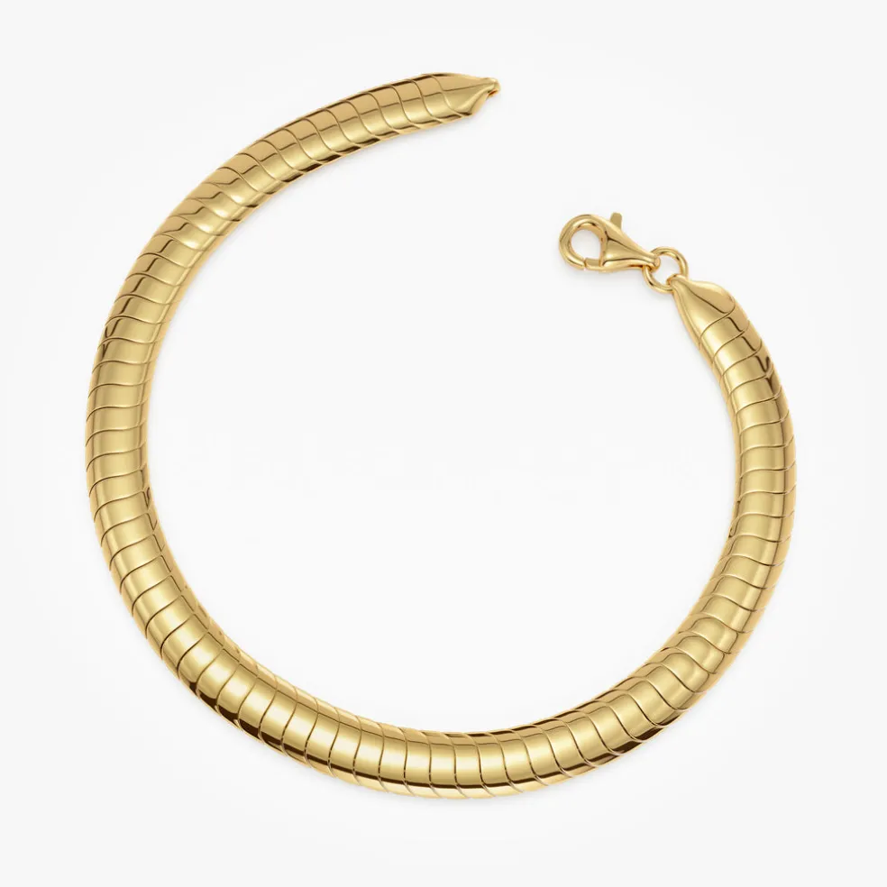 14k 5.7MM Wide Cobra Bracelet