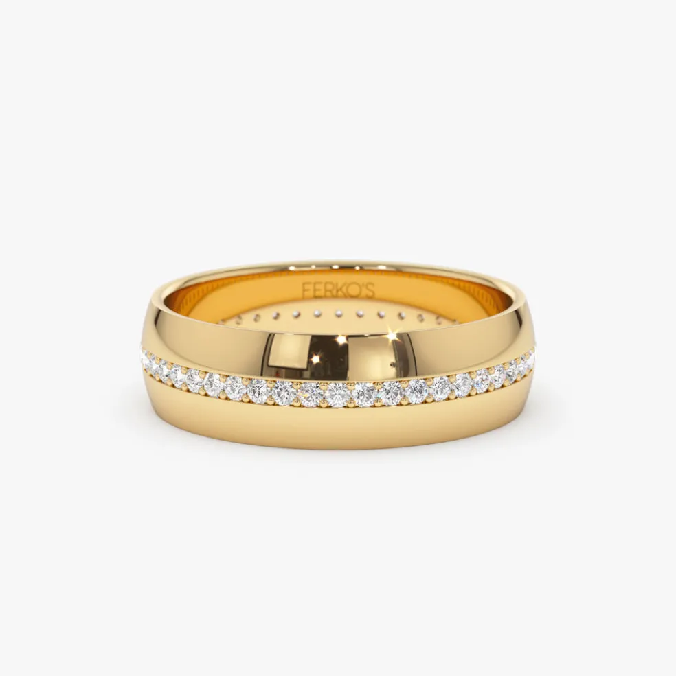 14k 5MM Wide Full Eternity Diamond Ring