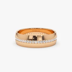 14k 5MM Wide Full Eternity Diamond Ring