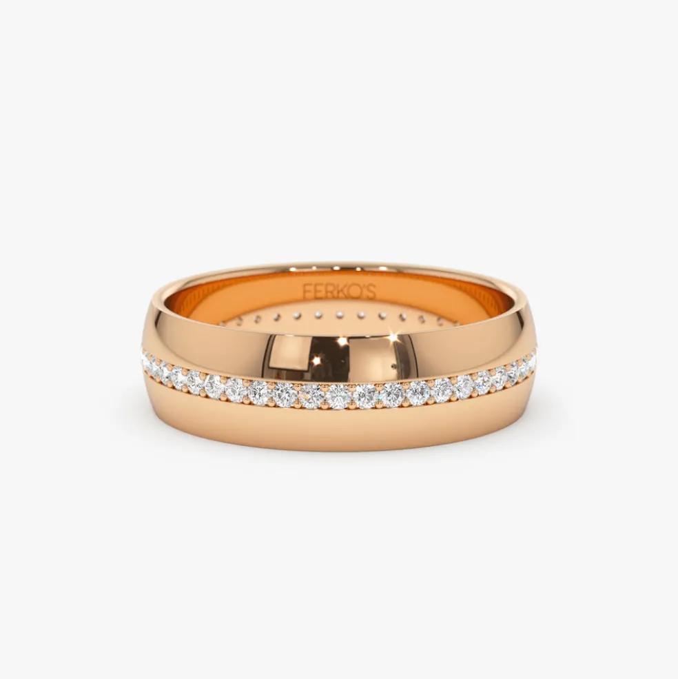 14k 5MM Wide Full Eternity Diamond Ring