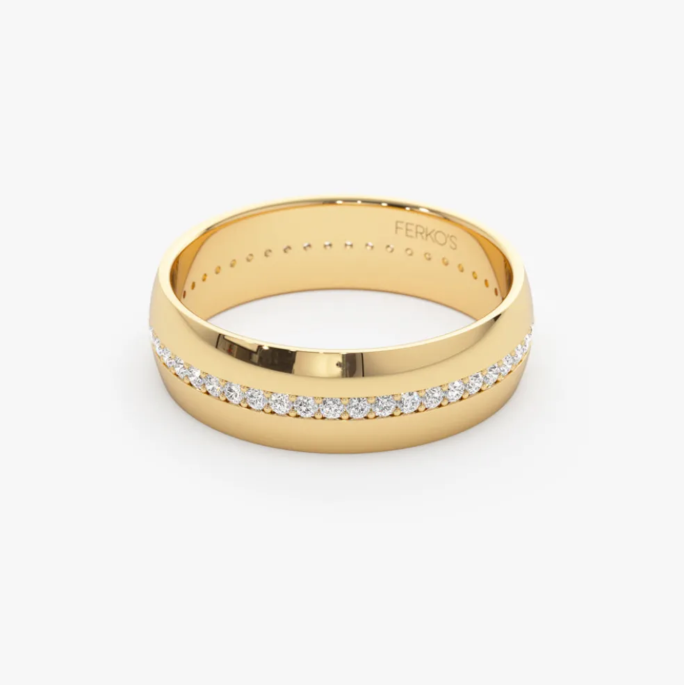 14k 5MM Wide Full Eternity Diamond Ring