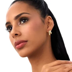 14k Modern Double Hoop Earrings