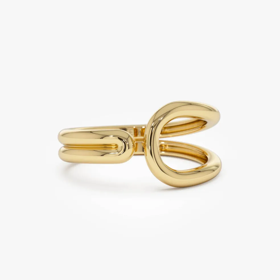 14k Modern Minimalist Statement Ring