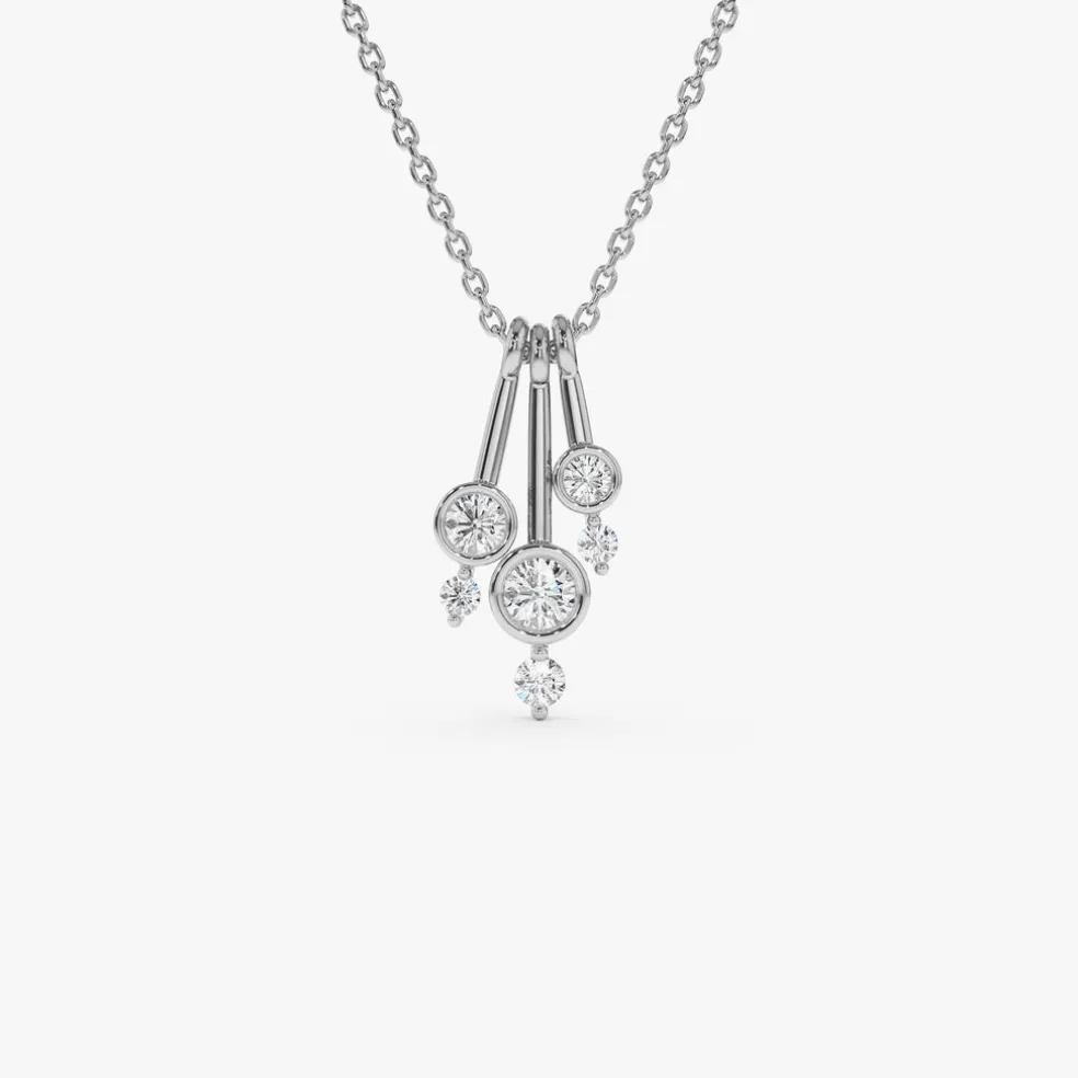 14k Multi Bezel Set Diamond Pendant