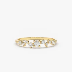 14k Multistone Diamond Cluster Ring