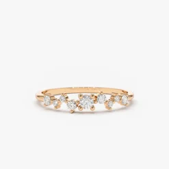 14k Multistone Diamond Cluster Ring