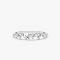 14k Multistone Diamond Cluster Ring