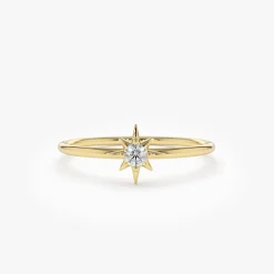 14K North Star Stacking Diamond Ring