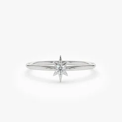 14K North Star Stacking Diamond Ring