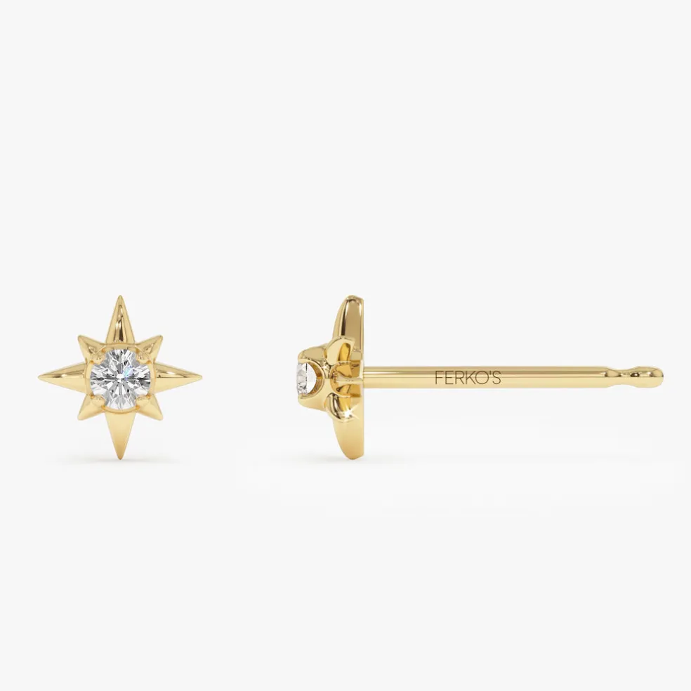 14k Northstar Diamond Studs