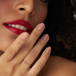 14k Octagon Cut Ruby Ring