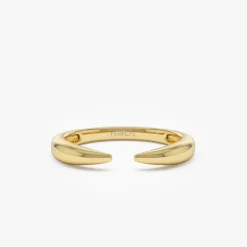 14K Open Claw Cuff Ring For Women