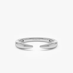 14K Open Claw Cuff Ring For Women