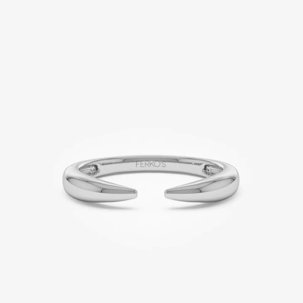 14K Open Claw Cuff Ring For Women