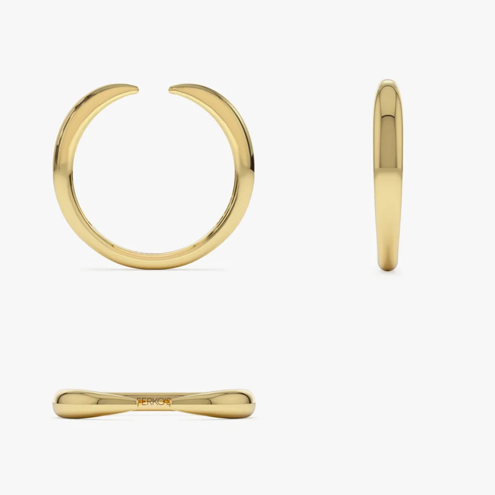 14K Open Claw Cuff Ring For Women