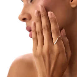 14K Open Twist Unique Diamond Ring