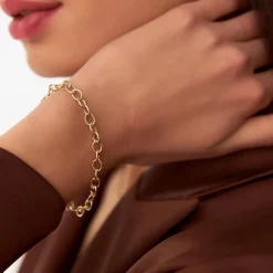 14k Oval Link Cable Chain Bracelet