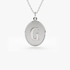 14K Oval Medallion Initial Necklace
