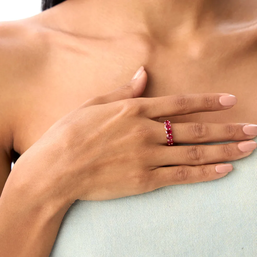 14k Oval Shaped Basket Setting Ruby Ring