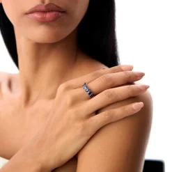 14k Oval Shaped Basket Setting Sapphire Ring