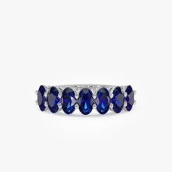 14k Oval Shaped Basket Setting Sapphire Ring