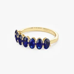 14k Oval Shaped Basket Setting Sapphire Ring