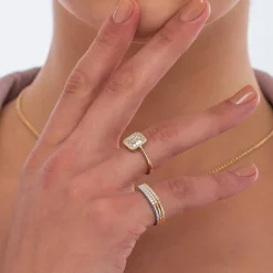 14k Pave Diamond Bar Ring